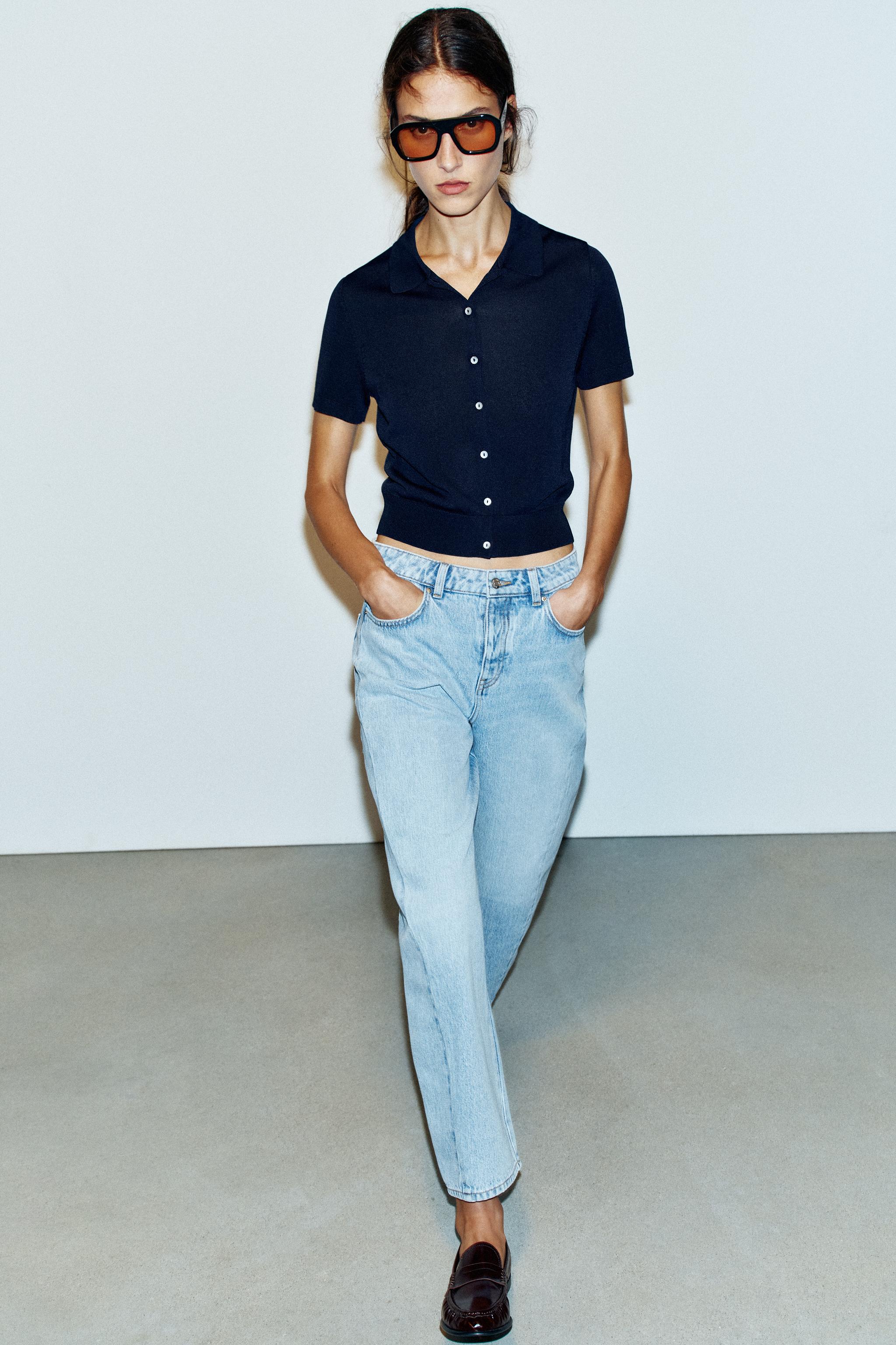 Zara Z1975 YÜKSEK BEL DİKİŞ DETAYLI BARREL JEAN görsel 7