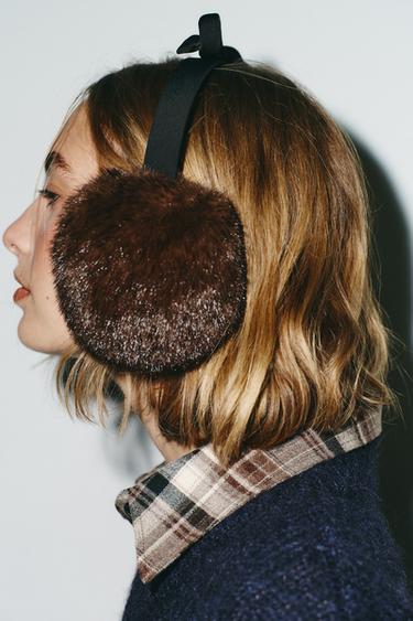 FAUX FUR BOW EARMUFFS - Brown by Zara - Image 0