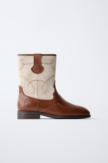 Zara COWBOY BOOTS - Brown