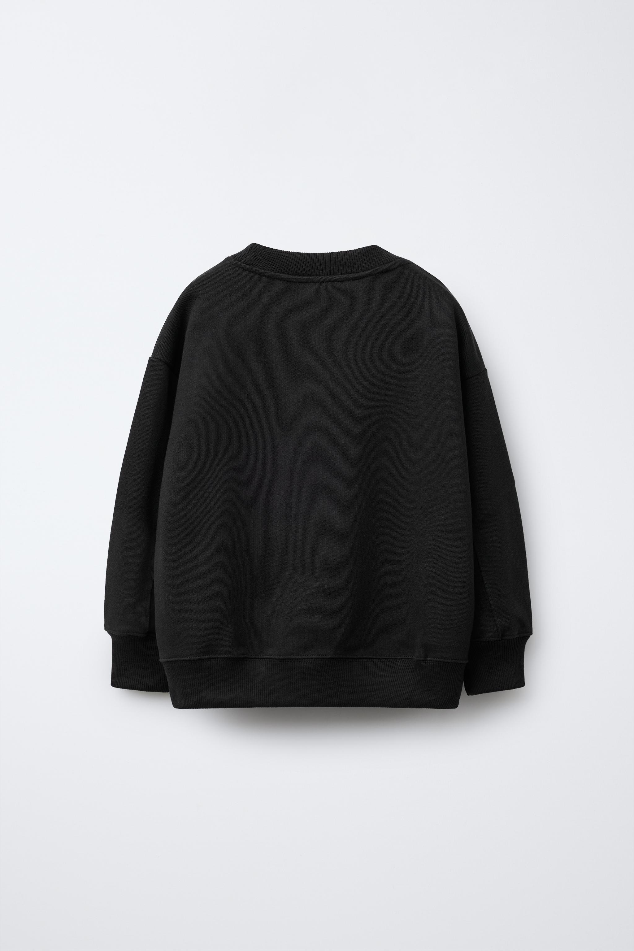 Pulli Zara Pullover Schwarz LONDON-SWEATSHIRT Schwarz ZARA