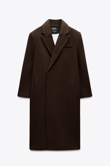 ZW COLLECTION WOOL BLEND COAT - Brown by Zara - Image 4