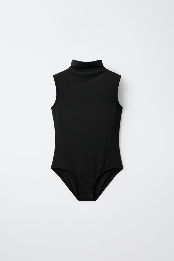 BODY POLIAMIDA CUELLO HALTER - Negro de Zara - Imagen 0