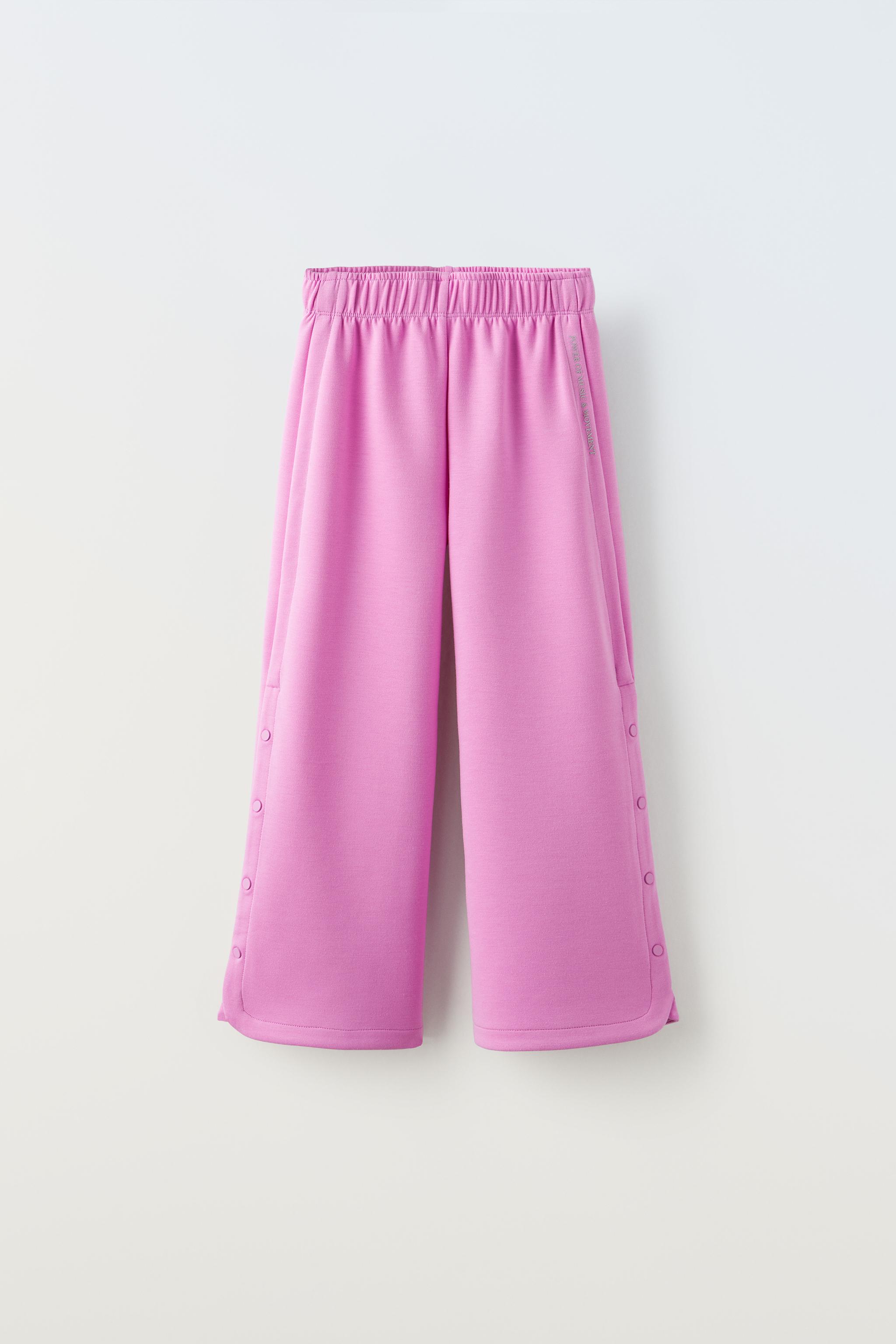 ZARA Women Size L Purple Print Pants