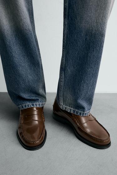 LEATHER PENNY LOAFERS - Cognac Brown by Zara - Image 2