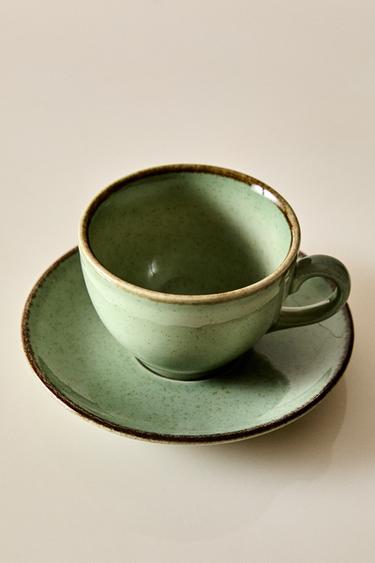 TASSE À THÉ PORCELAINE BORD EFFET ANTIQUE - Vert d'eau de Zara - Image 5