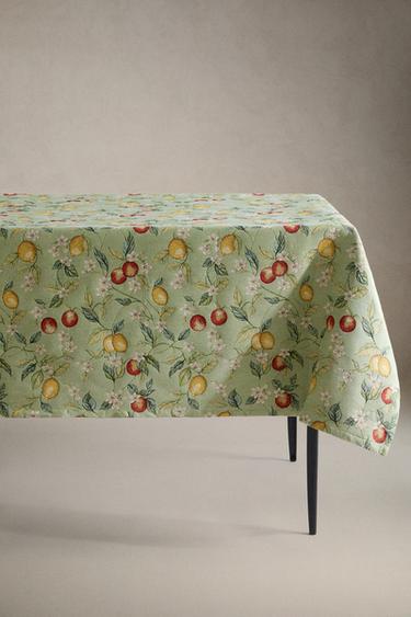NAPPE JACQUARD MOTIFS FRUITS - Vert de Zara