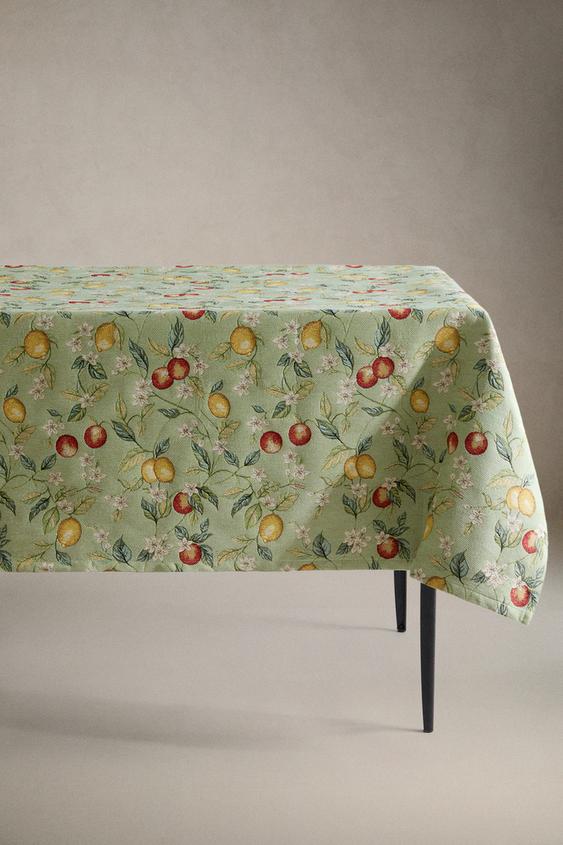 Zara FRUIT JACQUARD TABLECLOTH - Green - Image 0