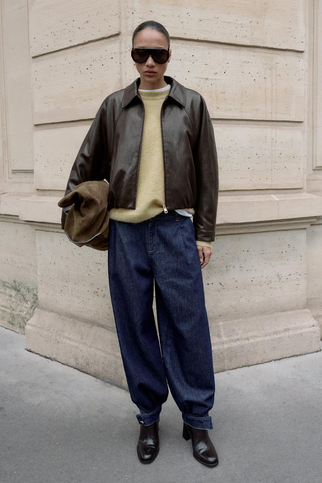 CHAQUETA BOMBER EFECTO PIEL