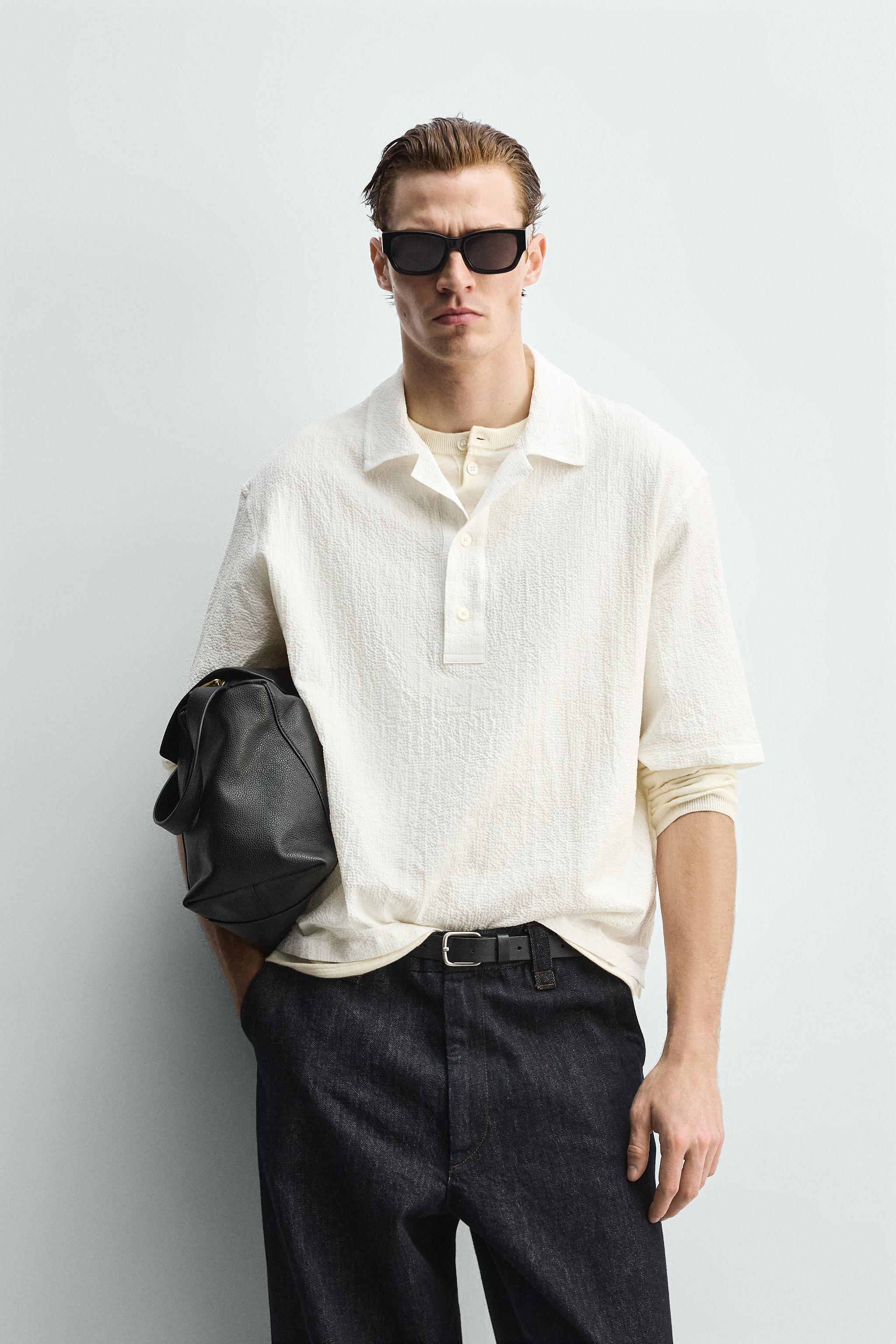 【定価4.6万/深水光太】NULLUS Seersucker Polo ブラック Seersucker Polo Shirt SS | Saturdays NYC Japan
