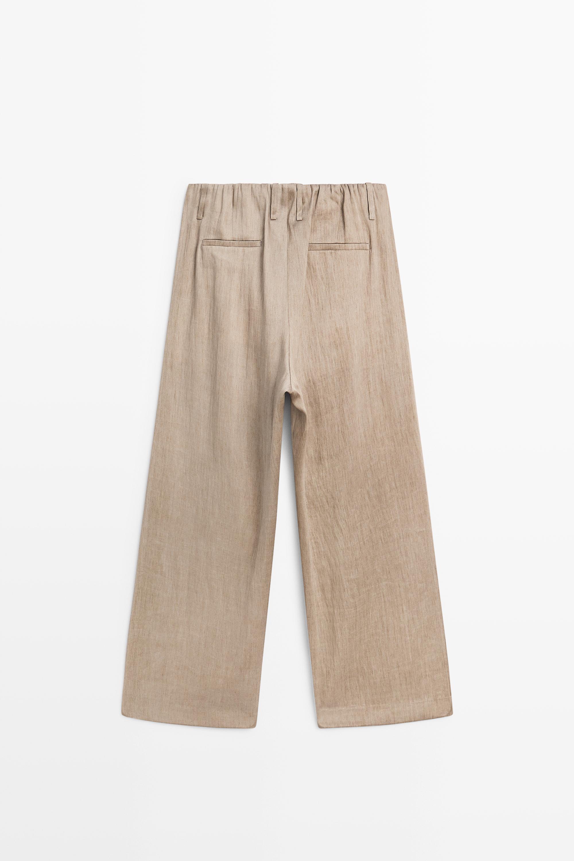 Satin pleated pants with elastic detail - STUDIO