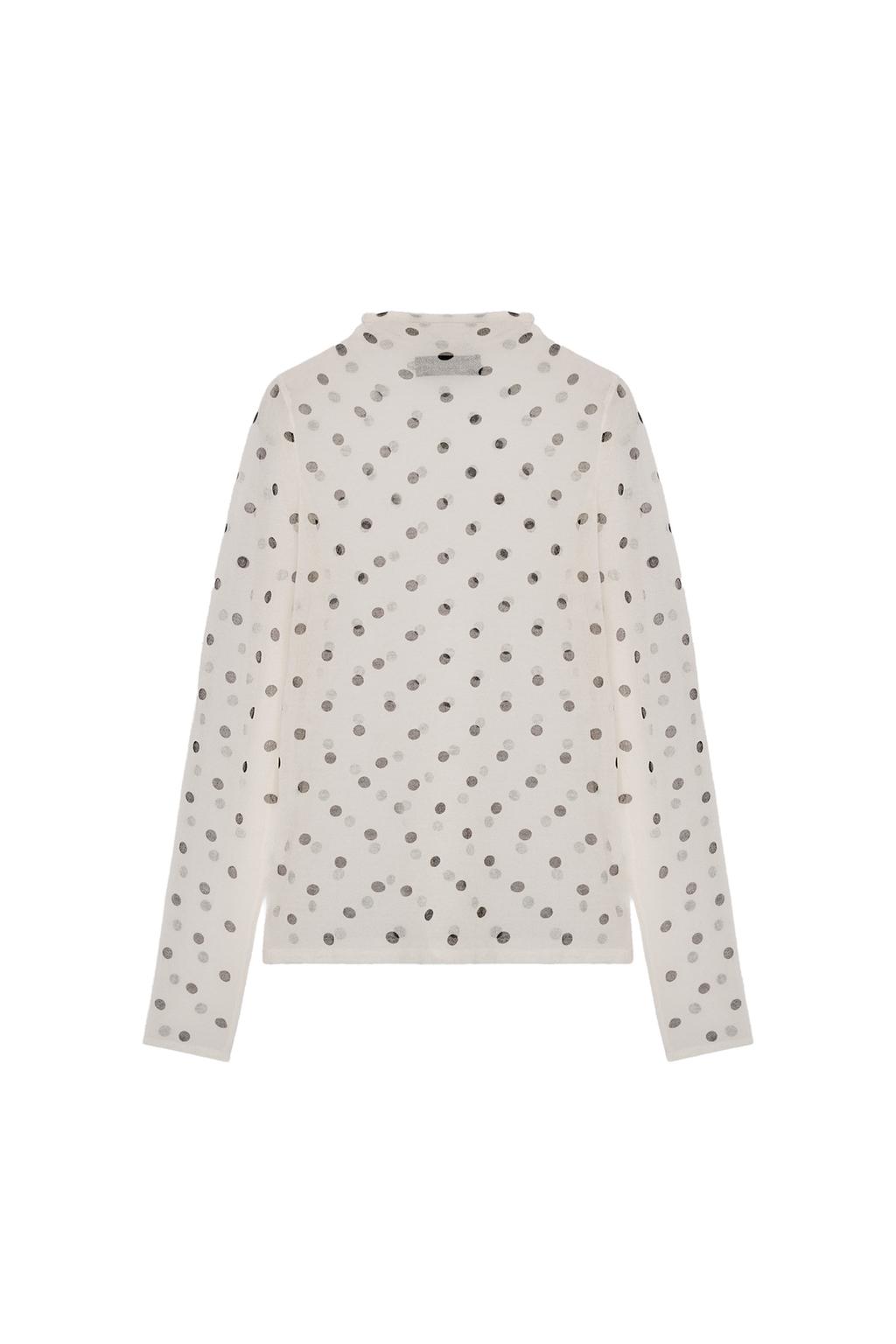 SHEER POLKA DOT KNIT TOP - image 3