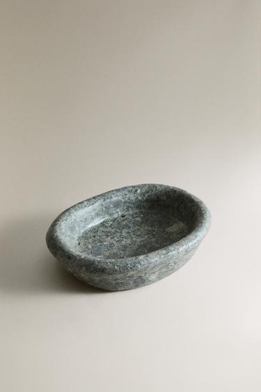 GREENISH CONCAVE MARBLE TRAY - Green by Zara - Image 1