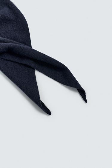 BANDANA EN MAILLE 100 % LAINE - Bleu marine de Zara - Image 2