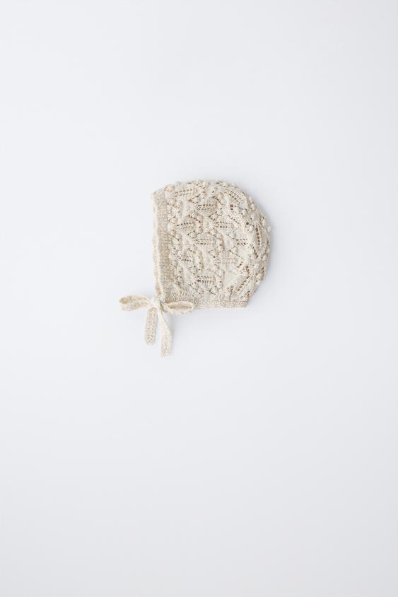 LINEN BLEND KNIT HOOD - Light beige by Zara - Image 0