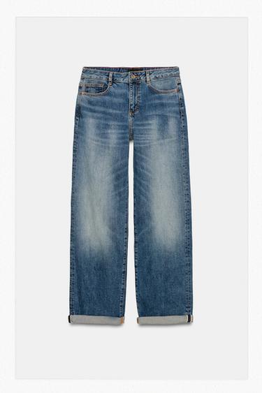 JEANS Z.07 RELAXED FIT VITA ALTA CON RISVOLTO - Blu di Zara