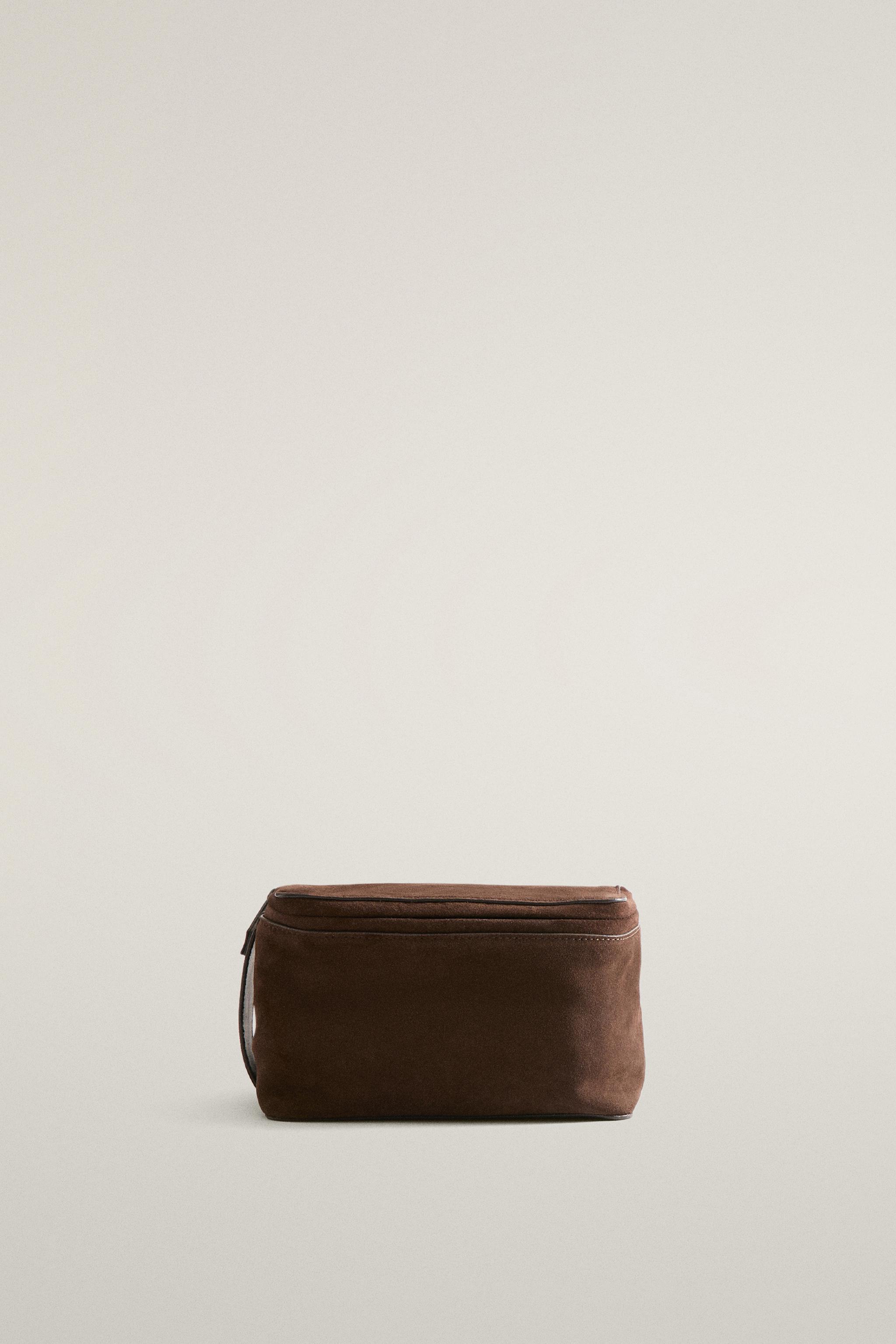 LEATHER SUEDE MAKEUP BAG