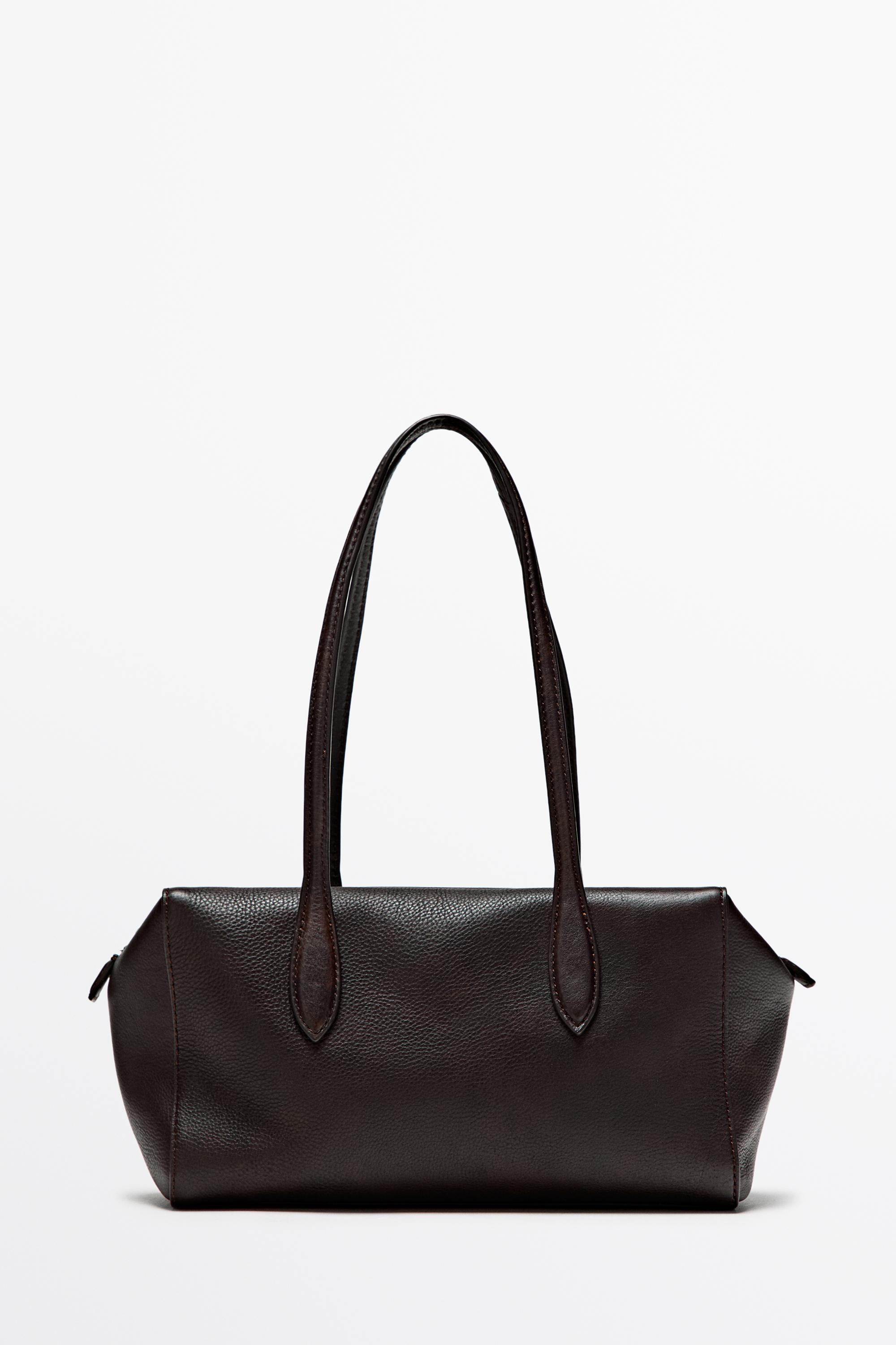 Nappa leather mini satchel — Brown