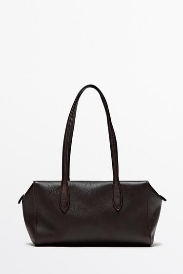 Bolso mini satchel piel napa - Marrón de Zara - Imagen 0