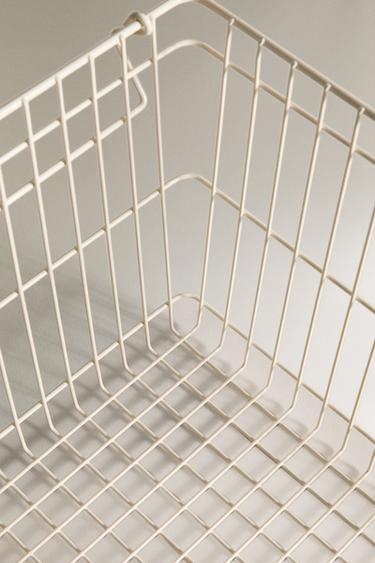 STACKABLE LACQUERED METAL BASKET - Cream by Zara - Image 4