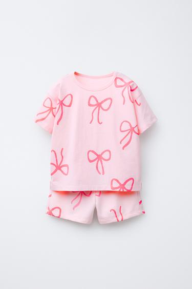 CONJUNTO CAMISETA Y BERMUDA ESTAMPADO - Rosa de Zara