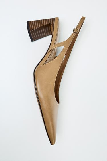 GIÀY CAO GÓT KHOÉT HÔNG - Màu be từ Zara