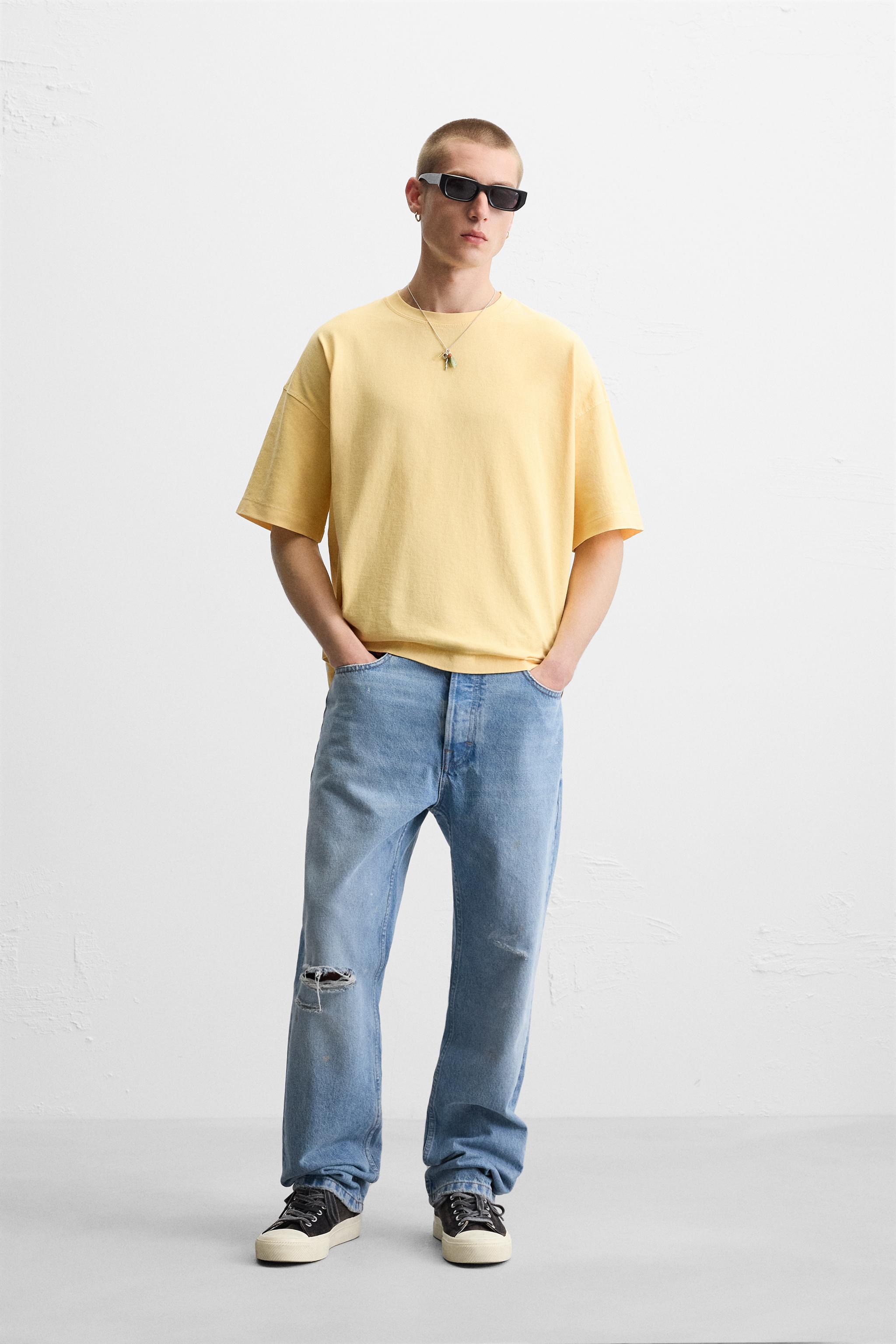 BASIC BOXY FIT T-SHIRT - Washed green | ZARA United States