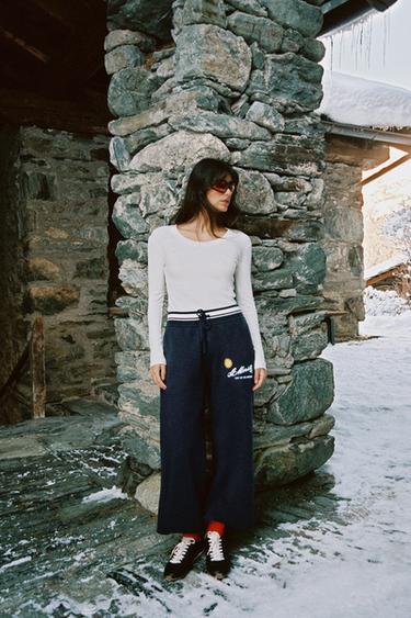 LONG SLEEVE RIBBED T-SHIRT - Grey marl by Zara