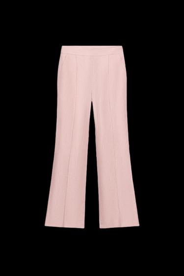 PANTALÓN RECTO 100% LINO - rosa claro de Zara
