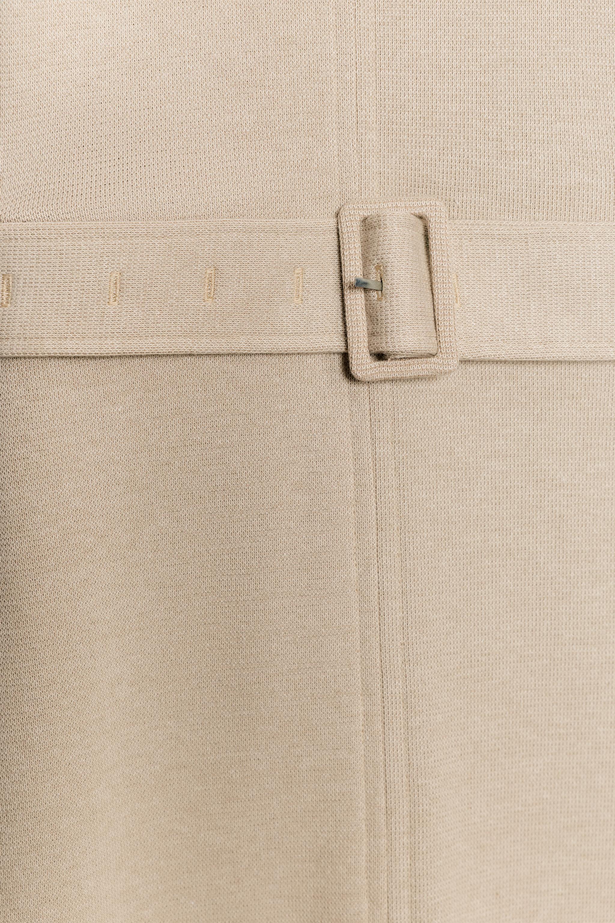Zara Soft Kemerli Midi Elbise görsel 8