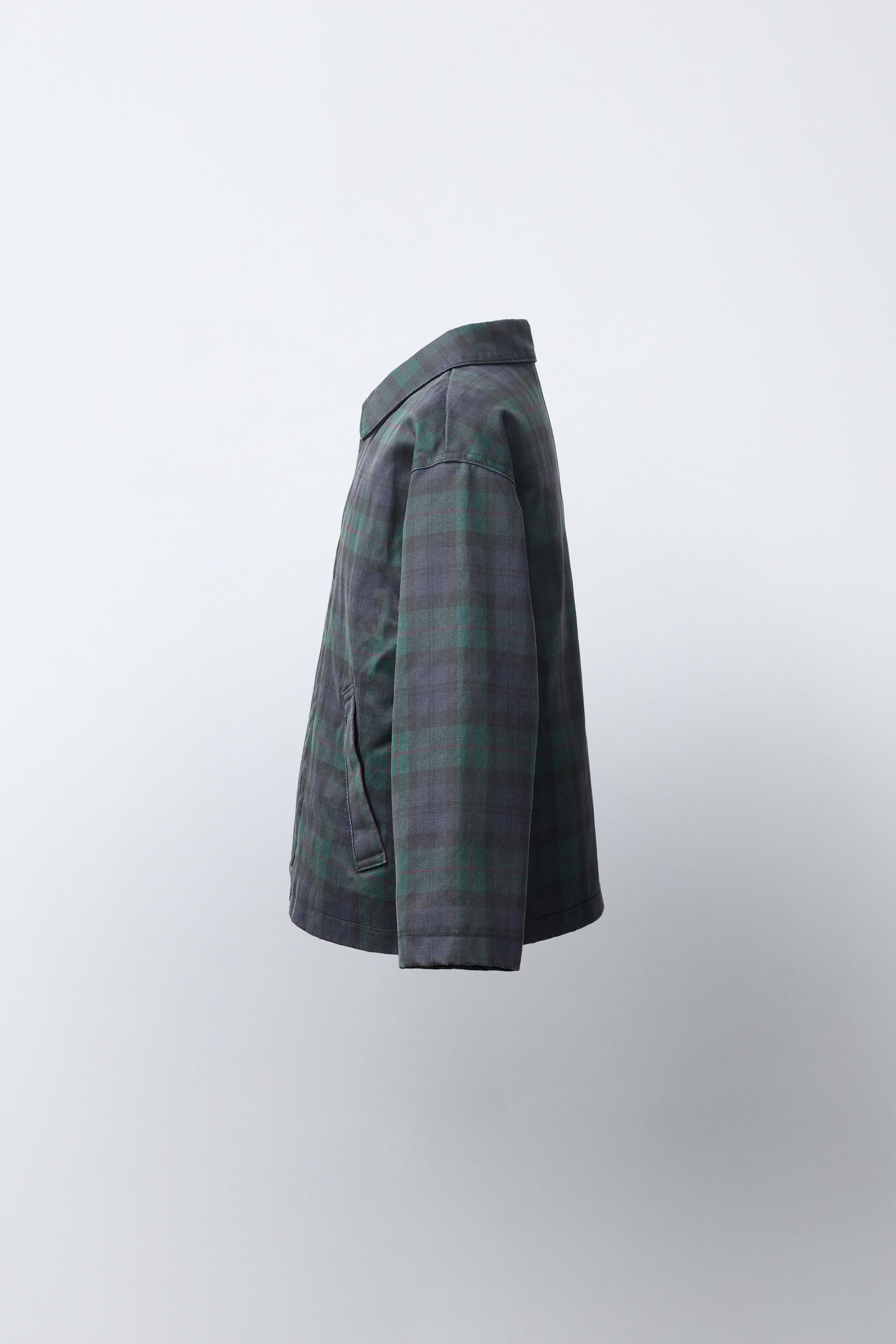 PLAID PRINT WAXED JACKET