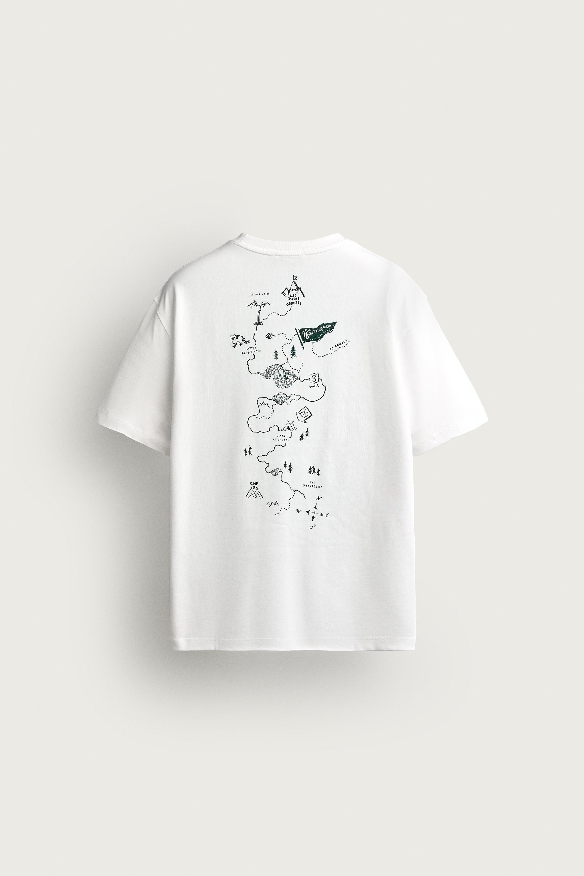 Мужские футболки Zara TEXTURED PRINT REGULAR FIT T-SHIRT — фото 8