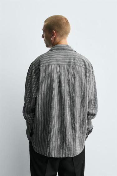 CREASED-EFFECT STRIPED FLOWING SHIRT - striped by Zara - Image 2