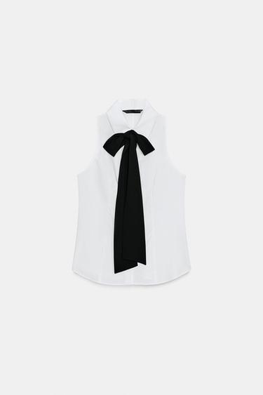 ZW COLLECTION SHIRT WITH BOW - White by Zara