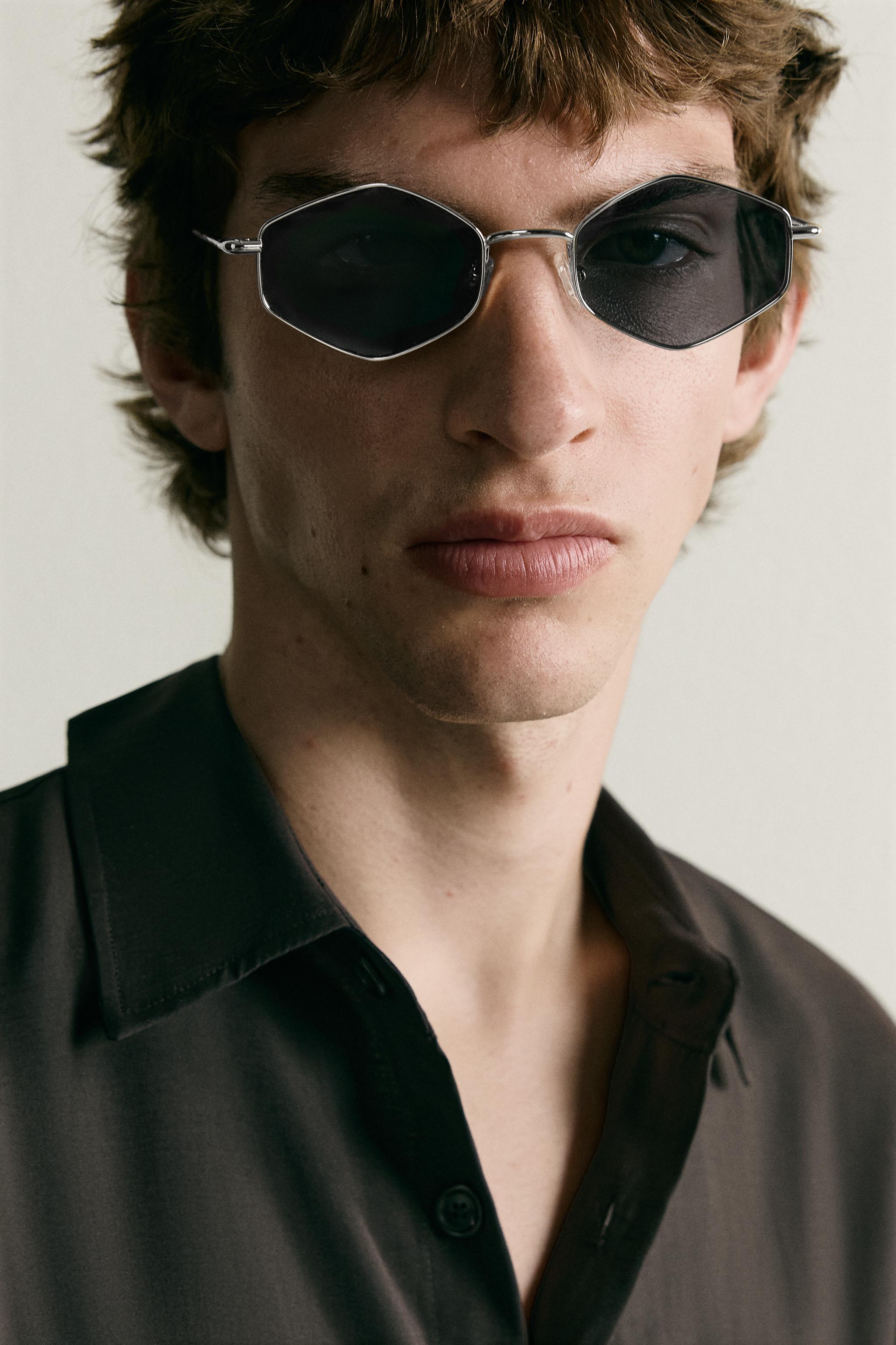 Мужские солнцезащитные очки Zara GEOMETRIC FRAME SUNGLASSES — фото 2