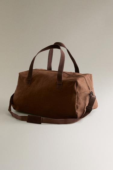 SAC DE VOYAGE TOILE - Marron de Zara - Image 3