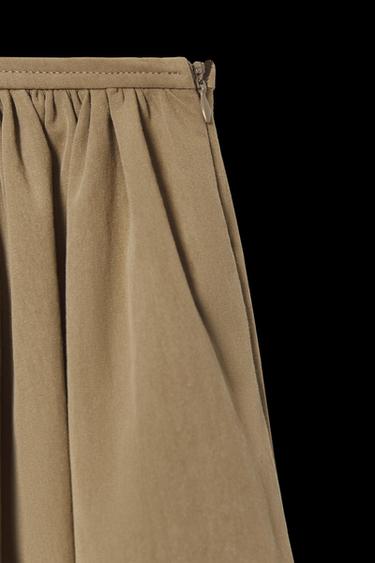 Zara ZW COLLECTION CAPE MIDI SKIRT - taupe brown