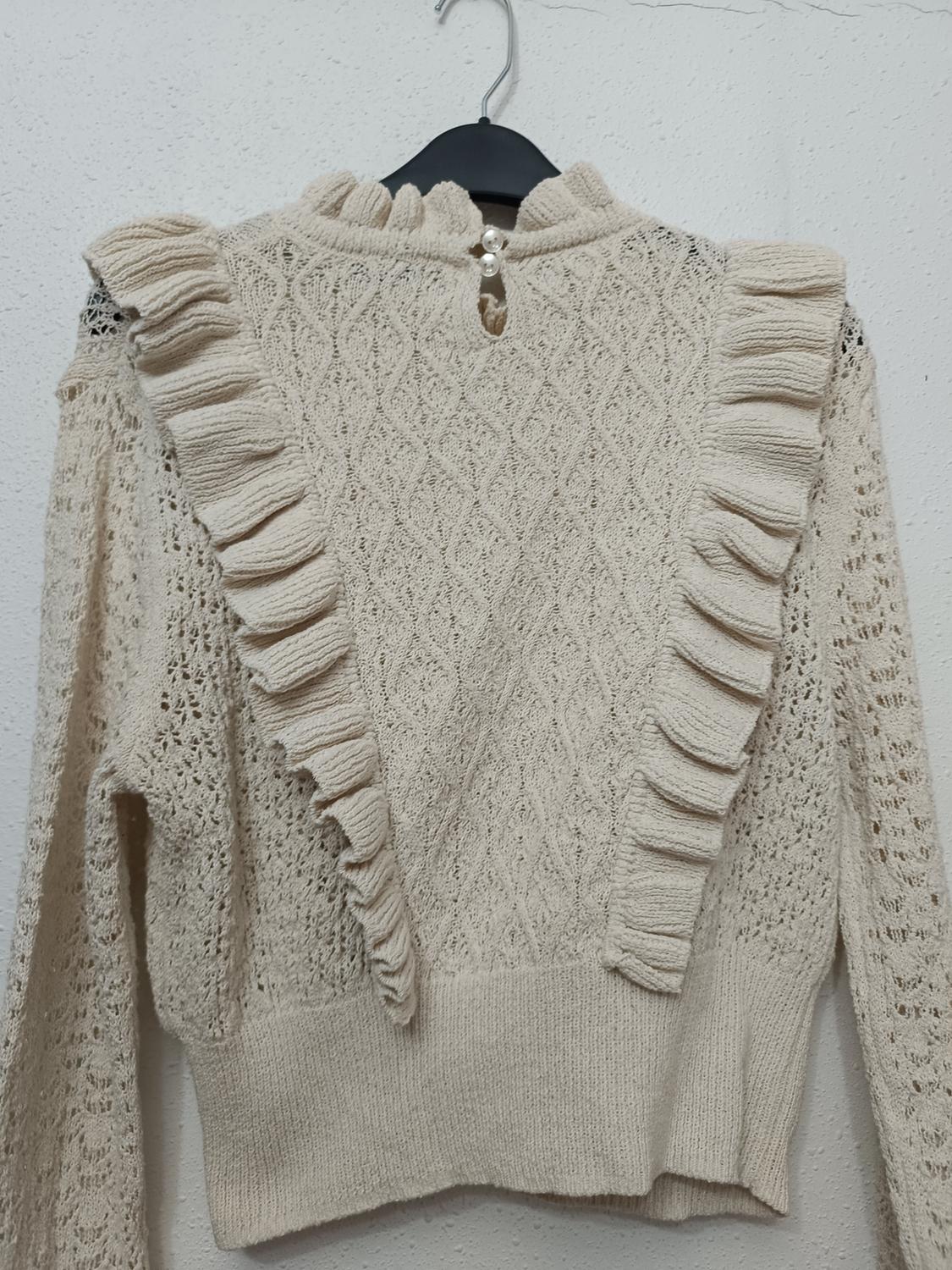 RUFFLED KNIT SWEATER WITH FAUX PEARLS - Image 5