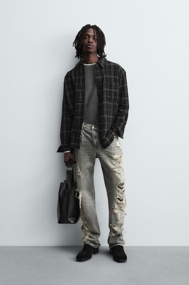 CHECK OVERSHIRT - Black by Zara - Image 0
