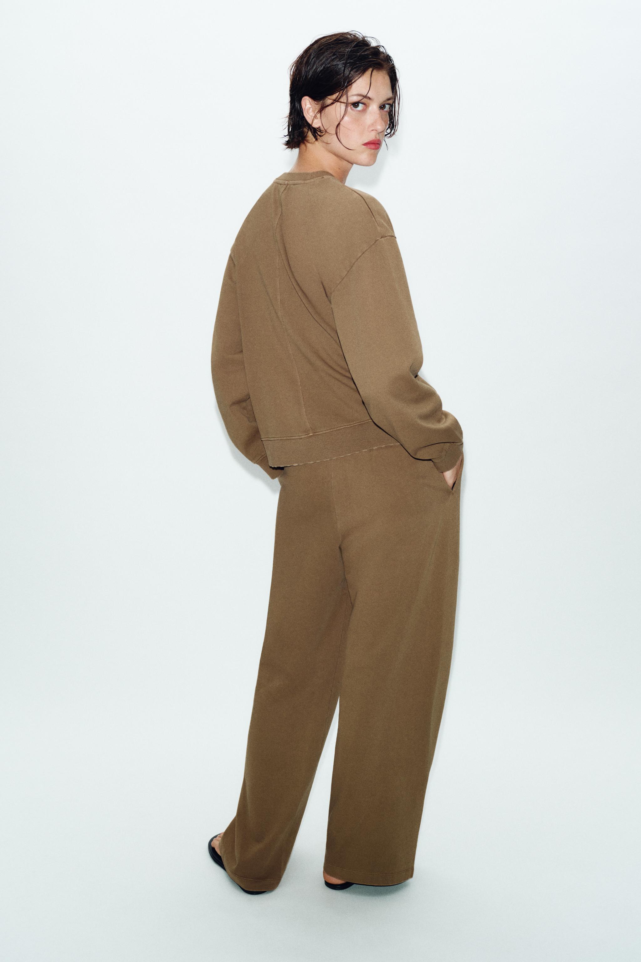 SOLUK EFEKTLİ GENİŞ PAÇA PANTOLON - Görsel 3
