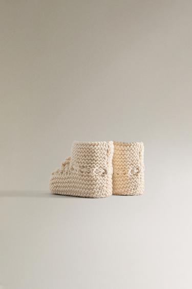 CHUNKY KNIT BOOTS - Light beige de Zara - Image 3