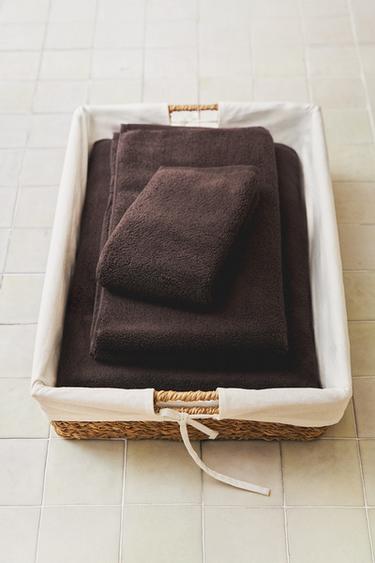CESTO ROUPA ENGOMADA COM TECIDO INTERIOR - Castanho da Zara