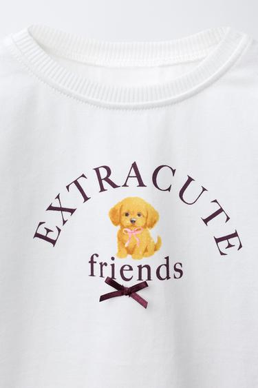 T-SHIRT ANIMAUX NŒUD - Écru de Zara - Image 2