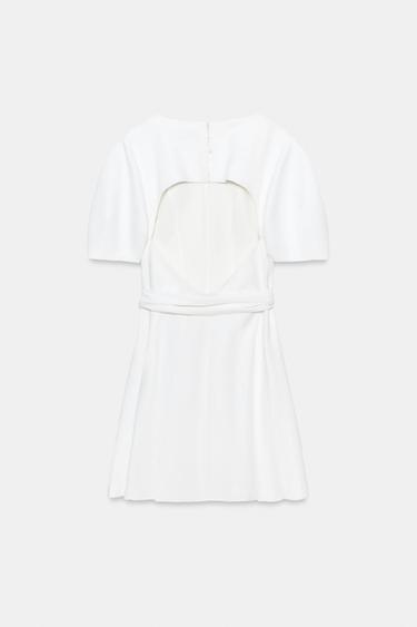 ROBE COURTE CEINTURÉE - Blanc de Zara - Image 6