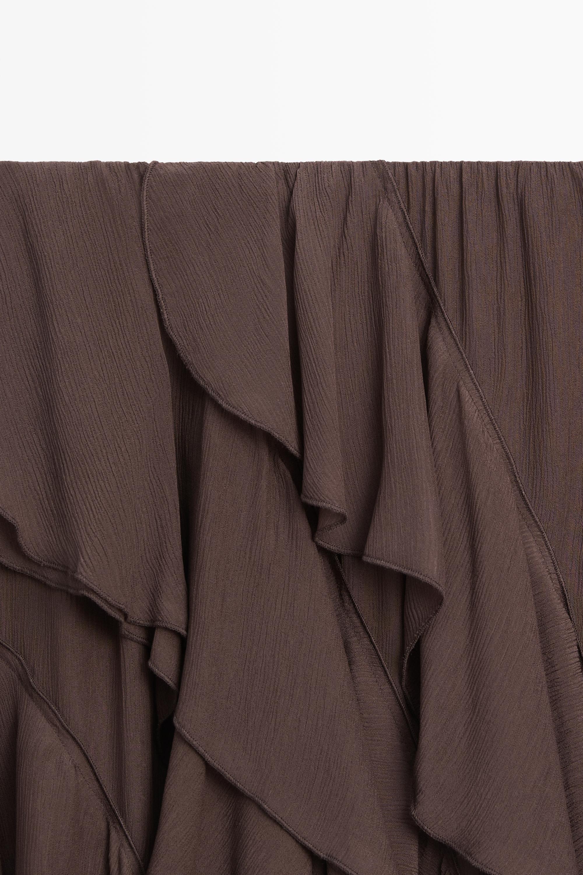 Flowing ruffled midi skirt