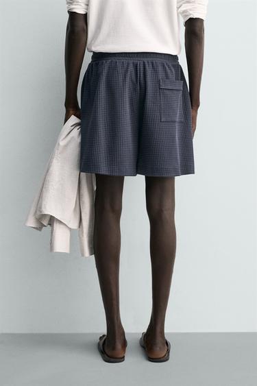 BERMUDA JOGGER STRUCTURÉ - Bleu de Zara - Image 2