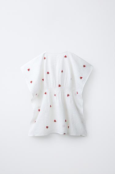 CAFTAN FRAISES BRODÉES - Rouge de Zara - Image 1