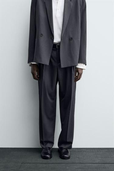PLEATED SUIT TROUSERS - Anthracite grey by Zara