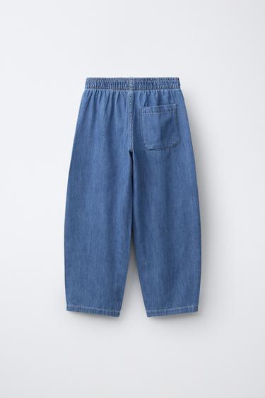 BARREL TROUSERS WITH ELASTIC WAIST - Blue by Zara - Image 1