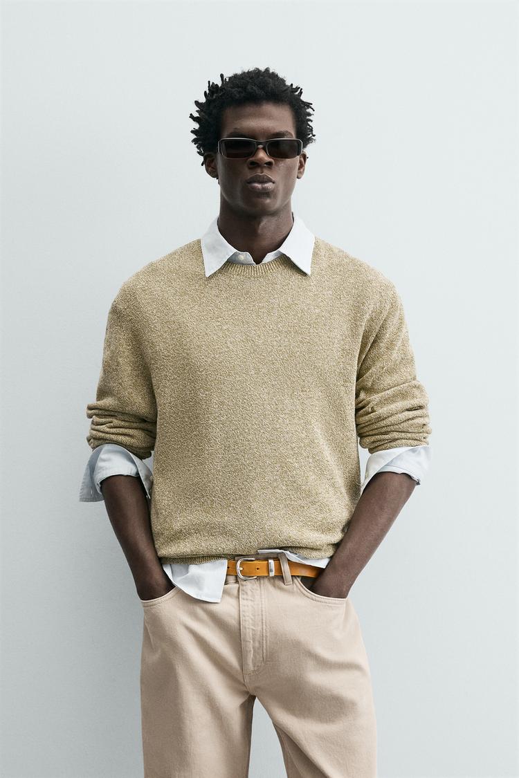 ZARA COTTON BLEND TWISTED YARN JUMPER
