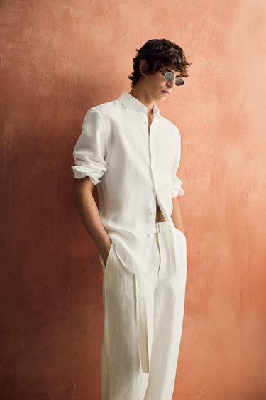CAMISA REGULAR FIT 100% LINO - Blanco de Zara
